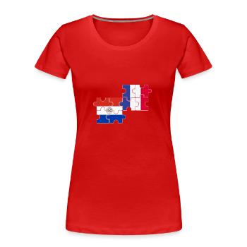 Paraguay France Drapeau Français Paraguayen - T-shirt bio Premium Femme - rouge - Devant - Mia (176cm)