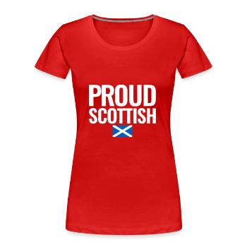 Fier drapeau écossais écossais Scots - T-shirt bio Premium Femme - rouge - Devant - Mia (176cm)