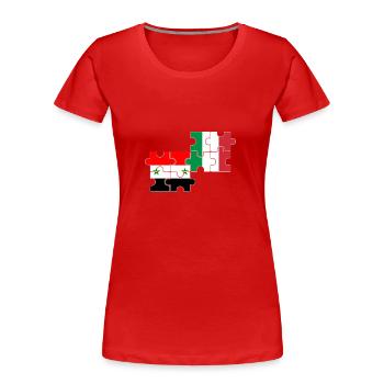 Syrie, Italie, drapeau, Italien, Syrie - T-shirt bio Premium Femme - rouge - Devant - Mia (176cm)