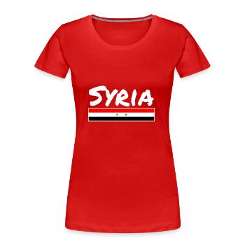 Syrie Syrie Drapeau syrien Syrie - T-shirt bio Premium Femme - rouge - Devant - Mia (176cm)