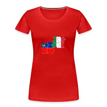 Liechtenstein Italie Drapeau Liechtensteiner - T-shirt bio Premium Femme - rouge - Devant - Mia (176cm)