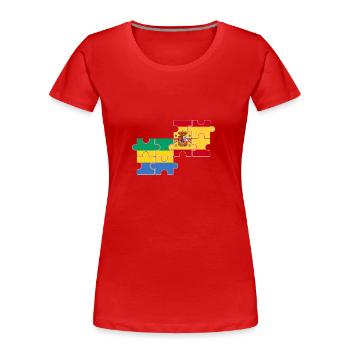Gabon Espagne Drapeau Espagnol Gabonais - T-shirt bio Premium Femme - rouge - Devant - Mia (176cm)