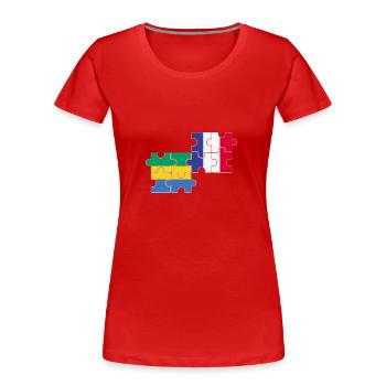 Gabon France Drapeau Français Gabonais - T-shirt bio Premium Femme - rouge - Devant - Mia (176cm)