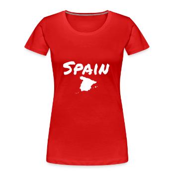 Espagne Espagne Carte Espagnols Espagnols - T-shirt bio Premium Femme - rouge - Devant - Mia (176cm)