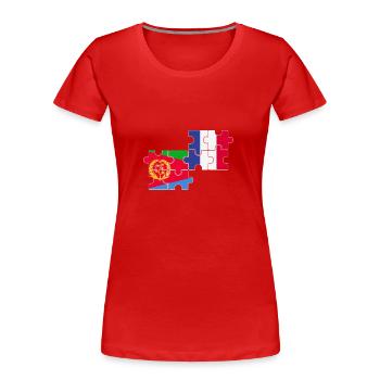 Drapeau de l’Erythrée France Erythrée française - T-shirt bio Premium Femme - rouge - Devant - Mia (176cm)