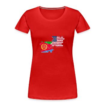 Érythrée, États-Unis, Drapeau, Américain, Érythréen - T-shirt bio Premium Femme - rouge - Devant - Mia (176cm)