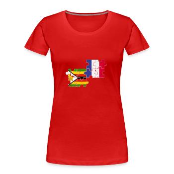 Simbabwe Frankreich Vintage Flagge Simbabwer - Frauen Premium Bio T-Shirt - Rot - Vorne - Mia (176cm)