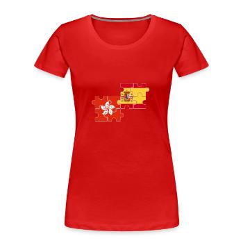 Hong Kong Espagne Drapeau Hong Kong - T-shirt bio Premium Femme - rouge - Devant - Mia (176cm)