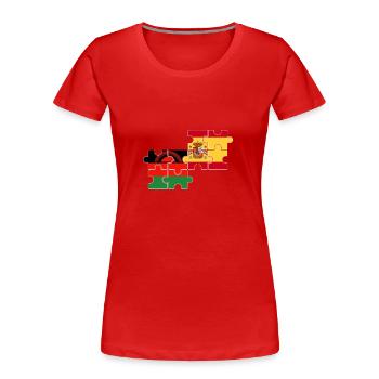 Malawi Espagne Drapeau Espagnol Malawien - T-shirt bio Premium Femme - rouge - Devant - Mia (176cm)