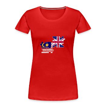 Malaisie Royaume-Uni Drapeau Malaisien britannique - T-shirt bio Premium Femme - rouge - Devant - Mia (176cm)