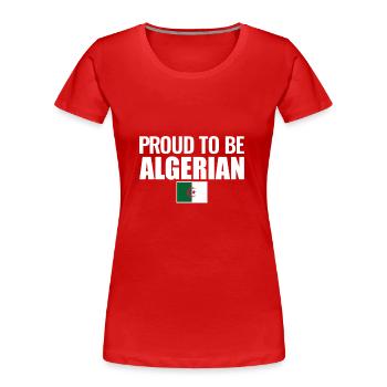 Fier d’être algérien Drapeau algérien - T-shirt bio Premium Femme - rouge - Devant - Mia (176cm)