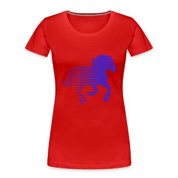 PFERD. FOHLEN. STUTE. TIER. TIERE. NATUR. - Frauen Premium Bio T-Shirt - Rot - Vorne - Mia (176cm)