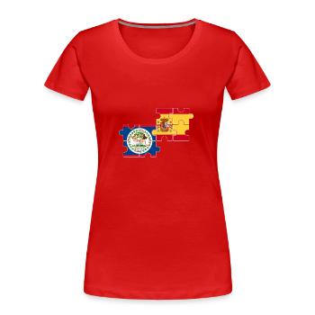 Belize Spanien Flagge Belizer - Frauen Premium Bio T-Shirt - Rot - Vorne - Mia (176cm)