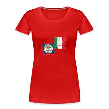 Belize Italie Vintage Drapeau Belizer - T-shirt bio Premium Femme - rouge - Devant - Mia (176cm)