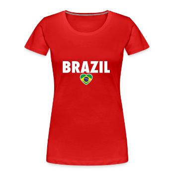 Brésil Brésil Drapeau brésilien - T-shirt bio Premium Femme - rouge - Devant - Mia (176cm)