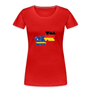 Curaçao Allemagne Drapeau - T-shirt bio Premium Femme - rouge - Devant - Mia (176cm)