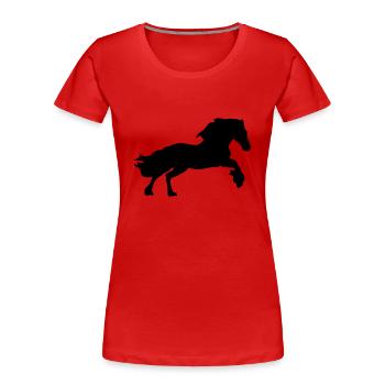 cheval horse silhouette ombre shadow11 - T-shirt bio Premium Femme - rouge - Devant - Mia (176cm)