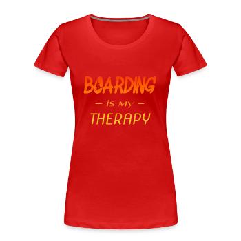 boarding - Frauen Premium Bio T-Shirt - Rot - Vorne - Mia (176cm)