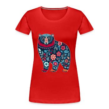 Russische Tradition Weihnachten - Frauen Premium Bio T-Shirt - Rot - Vorne - Mia (176cm)