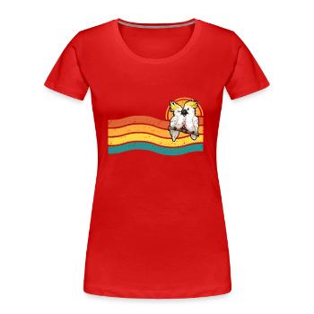 Couple cacatoès en Australie - style rétro - T-shirt bio Premium Femme - rouge - Devant - Mia (176cm)