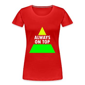 Always on top (geteiltes Dreieck) - Frauen Premium Bio T-Shirt - Rot - Vorne - Mia (176cm)