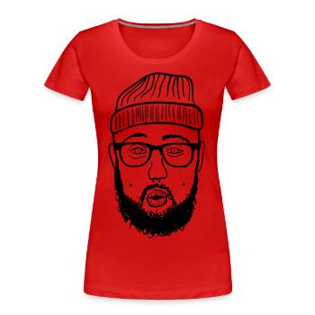 Hipster - Frauen Premium Bio T-Shirt - Rot - Vorne - Mia (176cm)