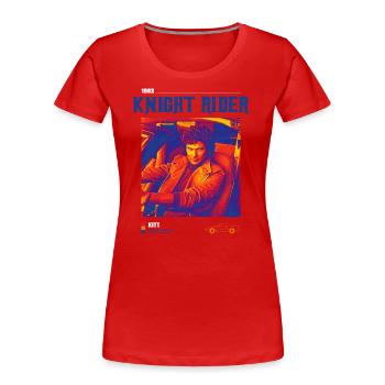 Knight Rider 1982 KITT - Frauen Premium Bio T-Shirt - Rot - Vorne - Mia (176cm)