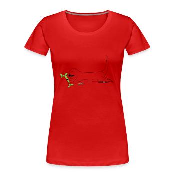 loutre avec des ballons - T-shirt bio Premium Femme - rouge - Devant - Mia (176cm)