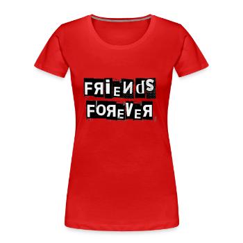 friends forever 3D - Frauen Premium Bio T-Shirt - Rot - Vorne - Mia (176cm)