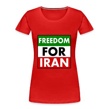 Freedom for iran - T-shirt bio Premium Femme - rouge - Devant - Mia (176cm)