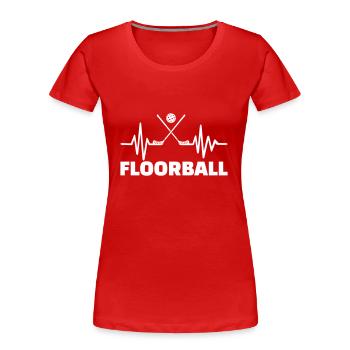 Floorball - Frauen Premium Bio T-Shirt - Rot - Vorne - Mia (176cm)