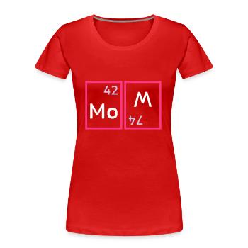 Mom (molybdenum, tungsten twisted) - Women's Premium Organic T-Shirt - red - Front - Mia (176cm)