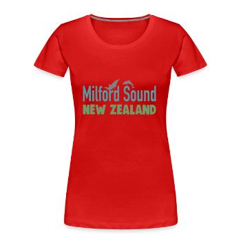 Milford Sound New Zealand - Women's Premium Organic T-Shirt - red - Front - Mia (176cm)