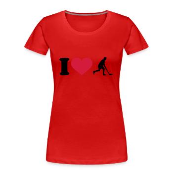 Floorball - Frauen Premium Bio T-Shirt - Rot - Vorne - Mia (176cm)