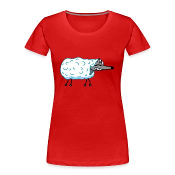 Loup dans les vêtements de brebis - T-shirt bio Premium Femme - rouge - Devant - Mia (176cm)