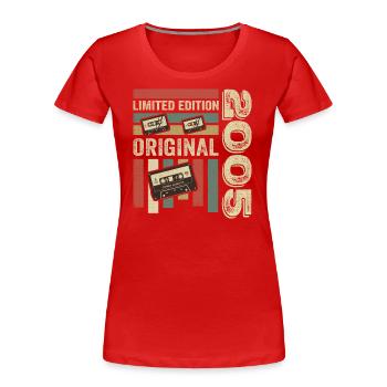 Vintage 2005 - Retro Geburtstagsspruch 2005 - Frauen Premium Bio T-Shirt - Rot - Vorne - Mia (176cm)