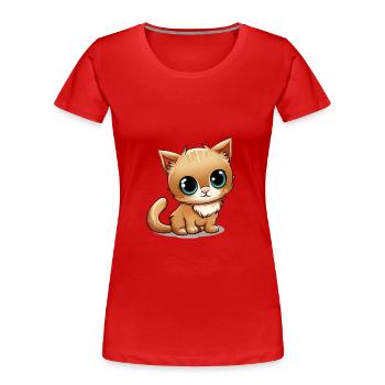 Chatons - T-shirt bio Premium Femme - rouge - Devant - Mia (176cm)