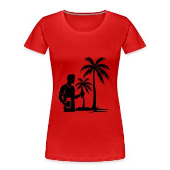 Palm Trees Vacationer Island Icon - Women's Premium Organic T-Shirt - red - Front - Mia (176cm)