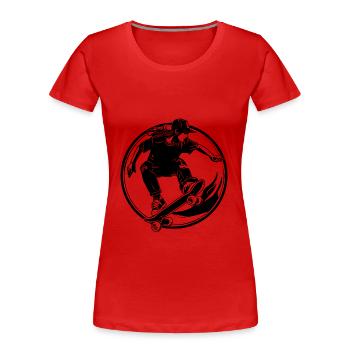 Planche à roulettes Sport Planche à roulettes - T-shirt bio Premium Femme - rouge - Devant - Mia (176cm)