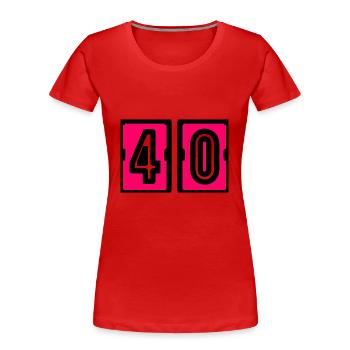 40. 40. GEBURTSTAG. GEBURTSTAG 40 JAHRE. 40 - Frauen Premium Bio T-Shirt - Rot - Vorne - Mia (176cm)