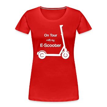 Scooter E Scooter E Scooter Pédale Scooter - T-shirt bio Premium Femme - rouge - Devant - Mia (176cm)