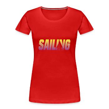 segeln - Frauen Premium Bio T-Shirt - Rot - Vorne - Mia (176cm)