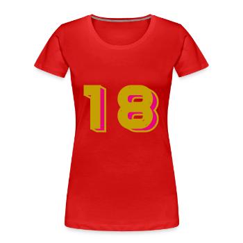 18 - Frauen Premium Bio T-Shirt - Rot - Vorne - Mia (176cm)