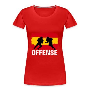 American Football Spanien Offense - Frauen Premium Bio T-Shirt - Rot - Vorne - Mia (176cm)