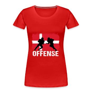 American Football Dänemark Offense - Frauen Premium Bio T-Shirt - Rot - Vorne - Mia (176cm)