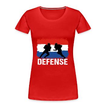 American Football Netherlands Defense - Women's Premium Organic T-Shirt - red - Front - Mia (176cm)