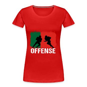 American Football Portugal Offense - Frauen Premium Bio T-Shirt - Rot - Vorne - Mia (176cm)