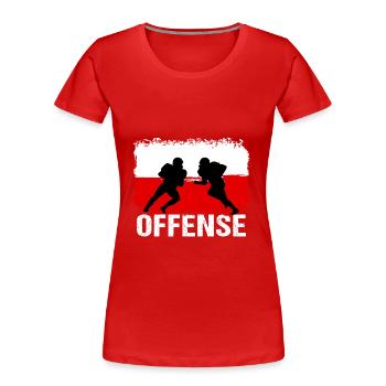 American Football Polen Offense - Frauen Premium Bio T-Shirt - Rot - Vorne - Mia (176cm)