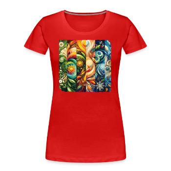 All Seasons Spring Summer Autumn Winter - Women's Premium Organic T-Shirt - red - Front - Mia (176cm)