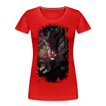 Robot Pope - Style de rue - T-shirt bio Premium Femme - rouge - Devant - Mia (176cm)